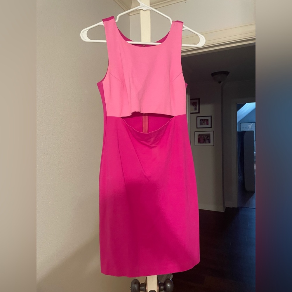 2 toned pink mini dress with cut out like brand new! Worn once.